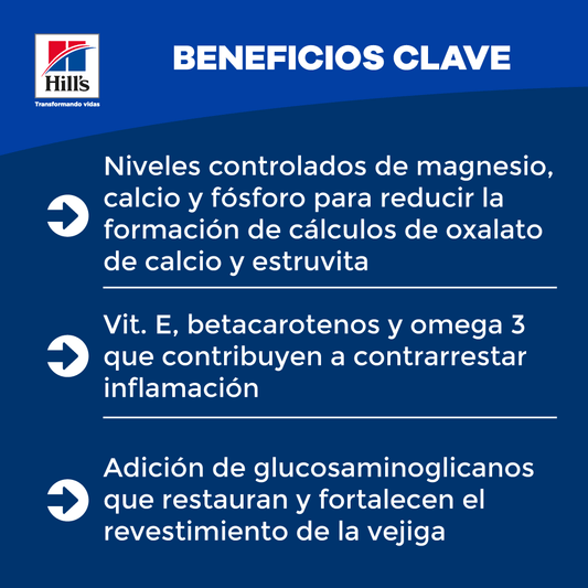 foto de producto concentrado para perro marca hills especifico para cuidado urinario beneficios